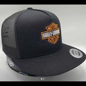 COPY - NEW HARLEY DAVIDSON CAP HAT CURVED BRIM Trucker BLACK BADGE - adjustable…